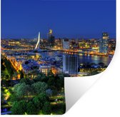 Muurstickers - Sticker Folie - Rotterdam - Nederland - Skyline - 80x80 cm - Plakfolie - Muurstickers Kinderkamer - Zelfklevend Behang - Zelfklevend behangpapier - Stickerfolie