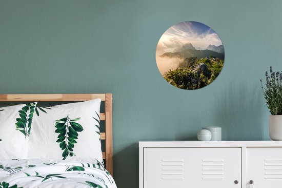 Cercle mural - Cercle mural - Berg dans la brume - Aluminium - ⌀ 30 cm - Intérieur et Extérieur