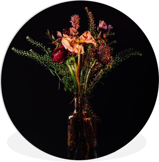 Wall Circle - Wall Circle Indoor - Nature Morte - Fleurs - Vase - ⌀ 120 cm - Décoration murale - Peintures Ronds XXL