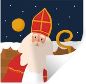 Muurstickers - Sticker Folie - Sinterklaas - Sint - Decoratie - Kinderen - Jongens - Meisjes - Kind - 50x50 cm - Plakfolie - Muurstickers Kinderkamer - Zelfklevend Behang