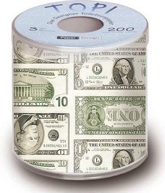 3x billets d'un dollar papier toilette amusant papier 3 épaisseurs -  Article cadeau