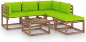 Decoways - 6-delige Loungeset pallet met kussens geïmpregneerd grenenhout