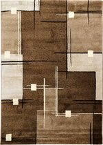 Tapijtenloods Side Geblokt Laagpolig Vloerkleed Bruin Beige - 120X170 CM