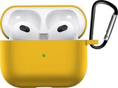 Case Geschikt voor AirPods 3 Hoesje Siliconen Hoes Cover - Hoes Geschikt voor Apple AirPods 3 Case Siliconen - Geel