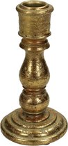 Oneiro’s Luxe kandelaar BARBARA GOUD – 7.5x7.5x14 cm- kaarsenhouder - waxinelichthouder - decoratie – woonaccessoires – wonen -decoratie – kaarsen – metaal - hout