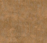 AS Creation Titanium 3 - Papier peint texturé - Bande métallique interrompue - brun orangé - 1005 x 53 cm