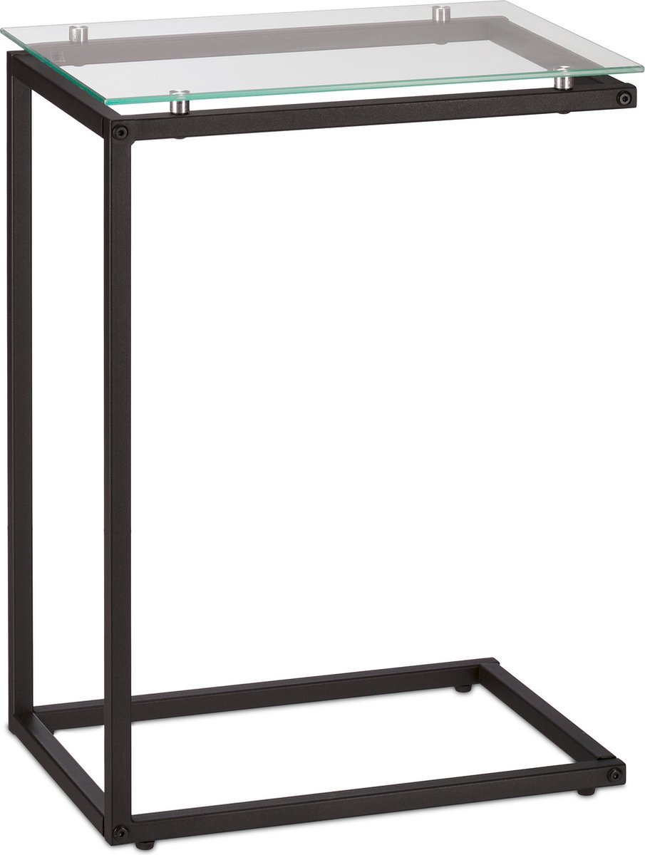 Relaxdays U-vorm bijzettafel onder bank met plankje, HBD 60x40x30 cm