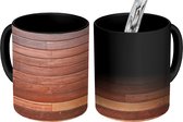 Magische Mok - Foto op Warmte Mok - Achtergrond van horizontale planken - 350 ML