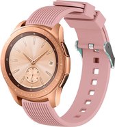 Shop4 - Bandje voor Samsung Galaxy Watch3 41mm - Siliconen Rechte Streep Roze