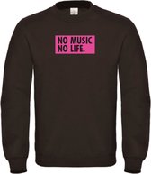 Sweater Zwart L - no music no life - roze - soBAD. | Sweater unisex | Sweater man | Sweater dames | Muziek
