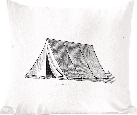Coussins Coussins décoratifs - Oreillers Salon - 60x60 cm - Rétro - Tente - Camping