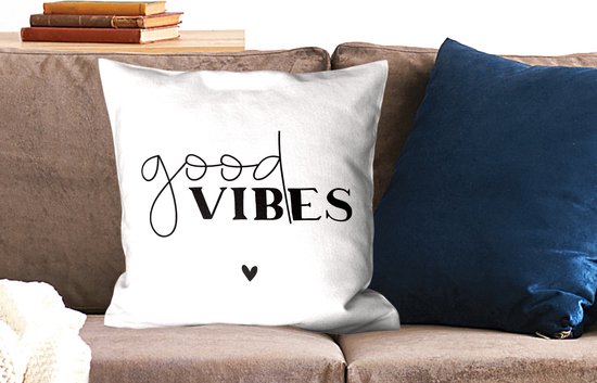 Sierkussen - Proverbes Good Vibes Coeur - Multicolore - 50 Cm X 50 Cm