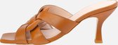KUNOKA CYNTHIA high sandal cognac - Sandalen met hak Dames - maat 38 - Wit Beige Bruin