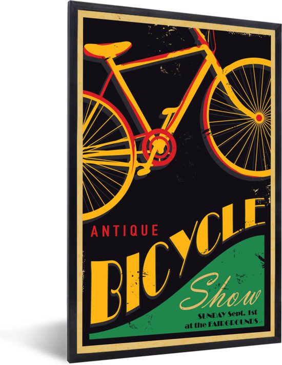 Fotolijst incl. Poster - Vintage poster fiets - 20x30 cm - Posterlijst