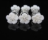 PaCaZa - Chique Curlies - Bloem met Diamantjes - Ivoor- 6 stuks