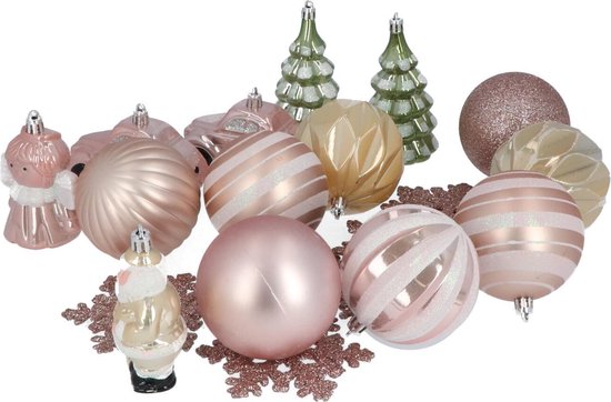 4goodz Ensemble de boules de Noël décoratives 20 pièces Rose clair - Intérieur/extérieur