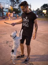 Paws Off My Treats T-Shirt, Grappige Hond T-Shirts Met Poten, Uniek Cadeau Voor Hondenliefhebbers, Unisex Zachte Stijl T-Shirts, D001-044B, XL, Zwart