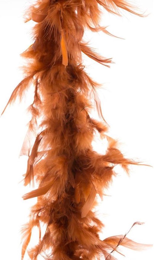 Carnaval verkleed veren Boa - kleur koper - 2 meter - Verkleedkleding accessoires - 45 grams
