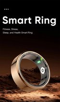 Smart Ring Mannen Vrouwen Hartslag Bloed Zuurstof Slaap Gezondheid Monitor Waterdicht Sport Activiteit Fitness Tracken Ring Voor Android IOS 2024 Goud Maat 11: 64.6mm