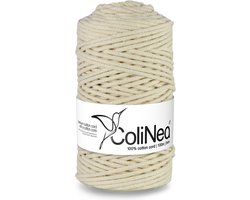 ColiNea - Touw - katoenen koord - gevlochten - 3mm, 100m - ivoor