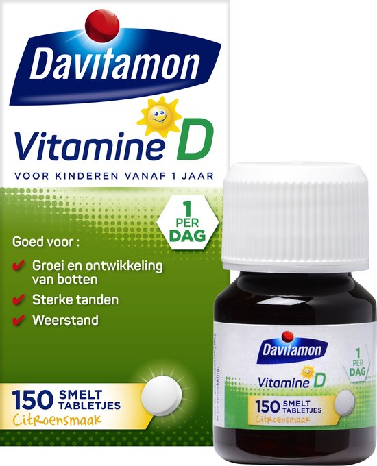 Foto: Davitamon vitamine d kinderen groei en ontwikkeling voedingssupplement smelttablet 150 stuks