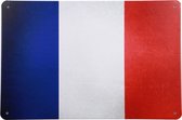 Metalen wandbord - Franse vlag - Frankrijk - Metal sign - Muurplaat - Tekstbord - Mancave decoratie - Landen - 20 x 30cm - Wandborden - Cave & Garden