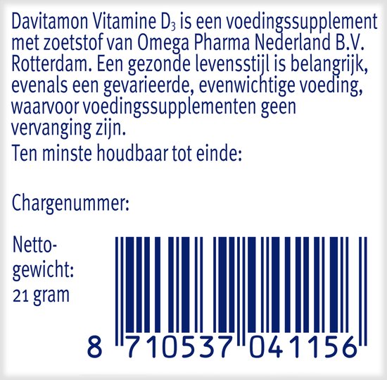 Davitamon Vitamine D Volwassen - vitamine D3 volwassenen - Smelttablet 150 stuks - Davitamon