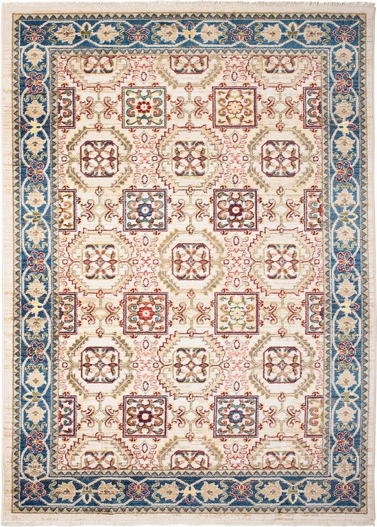 Tapis Tapiso Rivoli Tapis Oriental Vintage Beige Blauw Taille- 80x150