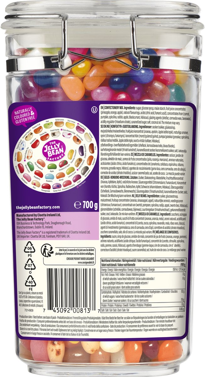 The Jelly Bean Factory - 36 Mix Candy Jar - Snoeppot - Gevuld met Snoep - Cadeau - 700 g — cadeau in Cadeau-ideeën - foto 5