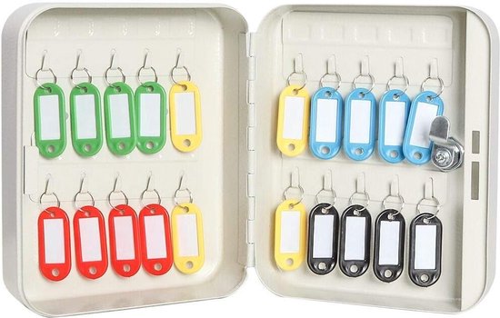 Security metalen sleutelbox met 48 haken, grote verstelbare sleutelslotkast voor wandmontage, 11 4/5 "x 9 1/5" x 3" sleutelhanger inbegrepen