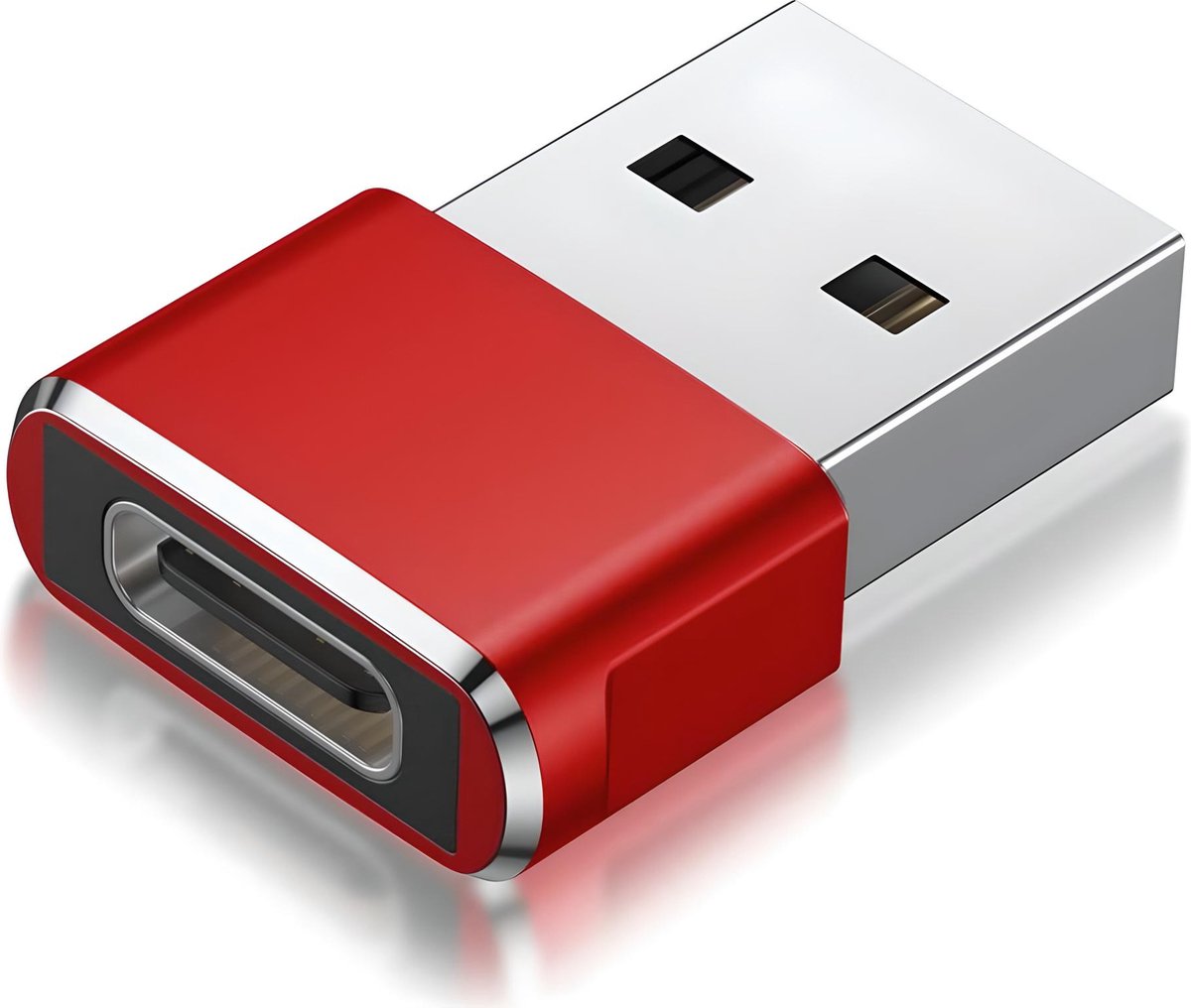 USB-C naar USB-A Adapter - USB-C naar USB 3.1 Converter - Opzetstuk voor PC en Laptop - USB-C Hub met USB A Female aansluiting - Geschikt voor Telefoon - Rode Adapter