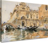 Rio dei Mendicanti, Venetië - John Singer Sargent schilderij - Gondola wanddecoratie - Schilderij op canvas Vervoer - Wanddecoratie kinderkamer - Canvas schilderijen - Kunst aan de muur 70x50 cm