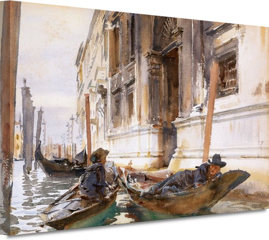 De siësta van de gondeliers - John Singer Sargent schilderij - Gondels ...
