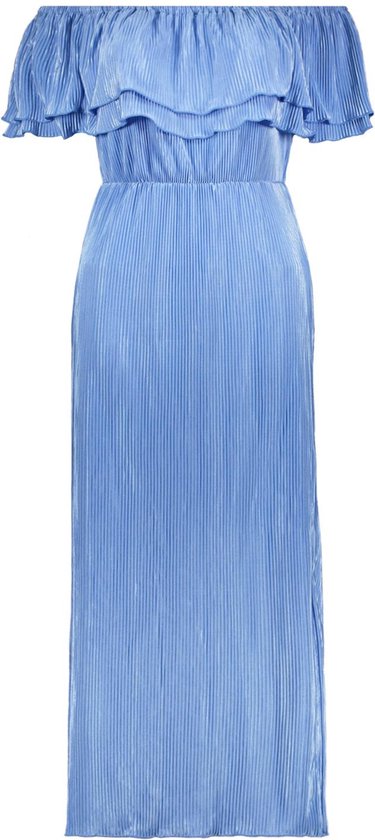 Freebird Jurk Bonne Jer Plisse Solid Pes 24 2 277 Soft Blue Dames Maat - M