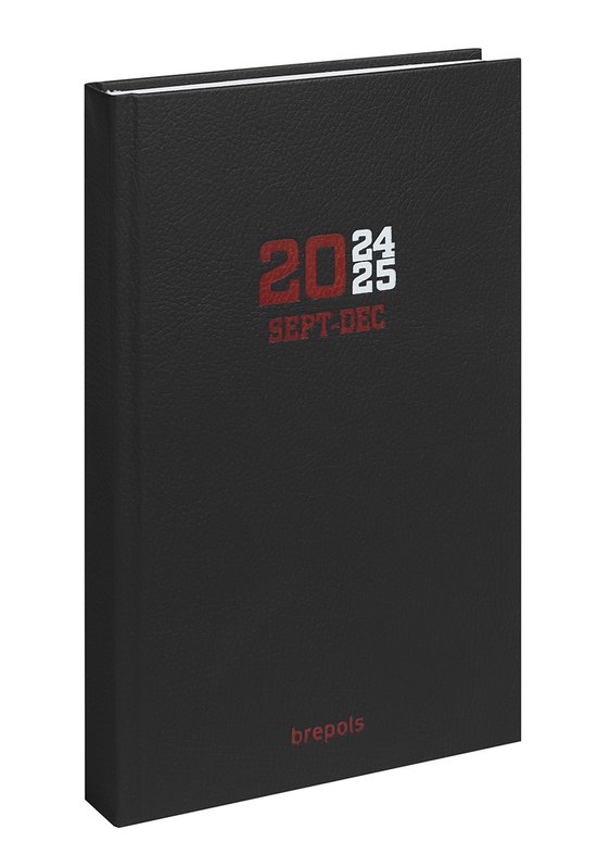 Brepols agenda 2024-2025 - 16 M - Saturnus COLLEGE - Dagoverzicht - Zwart - 13.3 x 20.8 cm