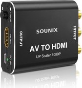 SOUNIX Convertisseur HDMI vers Tulip AV - RCA vers HDMI - 1080P Mini RCA Composite CVBS AV vers HDMI Adaptateur Audio Vidéo