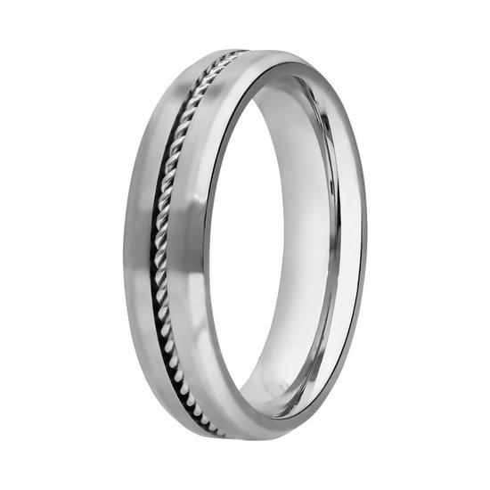 Lucardi Kinder Câble anneau en acier - Ring - Acier - Argent - 14 / 44 mm