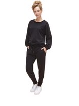 Stijlvolle Dames Huispak / Tracksuit / Joggingspak | 2-Delig Home Wear / Trainingspak | Sport Kleding | Zwart - XL