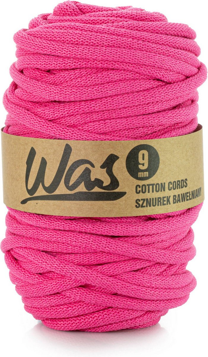 Was - Touw - katoenen / polyester koord - gevlochten - 9mm, 50m - Roze