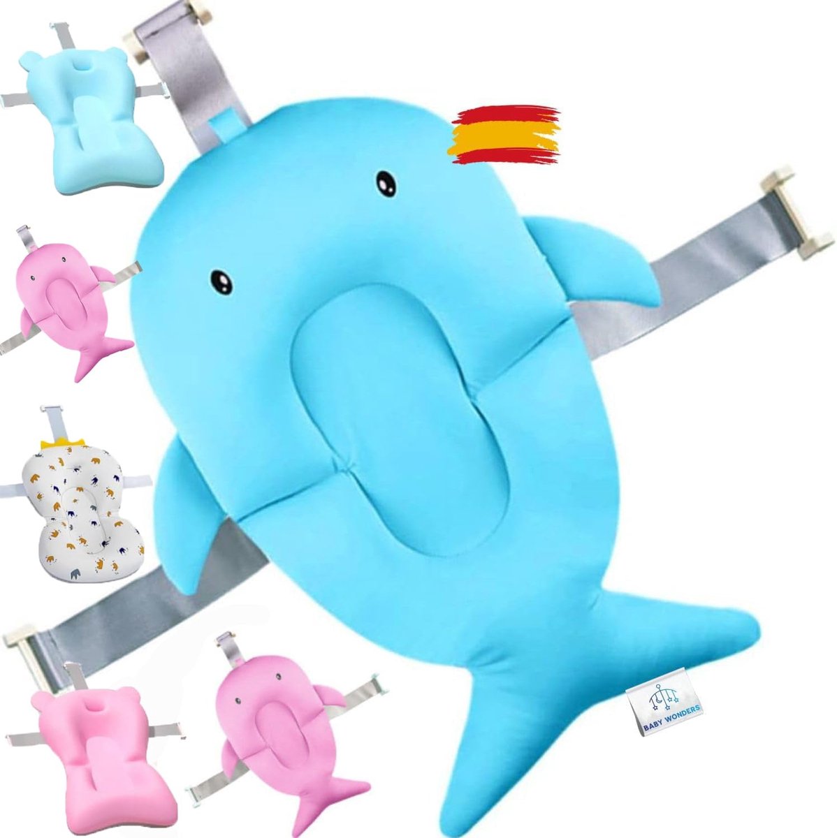 Goedkoopste Universeel badkuipkussen voor babybadje, douchekussen, babybadje, verstelbare zitting voor babybadje, badkuipkussen, badkuipkussen, opklapbaar zitje voor badkuip... (Blauw Baby Whale