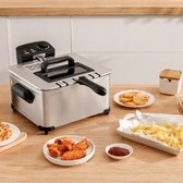 Bol.com Dubbele frituurpan - Dubbele friteuse - Dubbele frietpan - ‎20 x 20 x 28 cm - 36 kg - Zilver - 2000W aanbieding