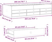 vidaXL - Slaapbank - met - lades - 100x200 - cm - bewerkt - hout - zwart