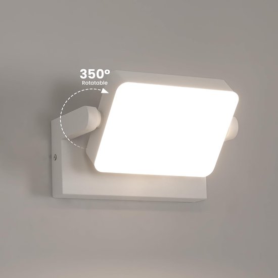 Goeco wandlamp - 15.5cm - Klein - LED - 20W - 4500K - Natuurlijk Wit Licht - 2250LM - IP65 - 360° Draaibare - Voor Tuin, Gang, Terras, Slaapkamer, Balkon