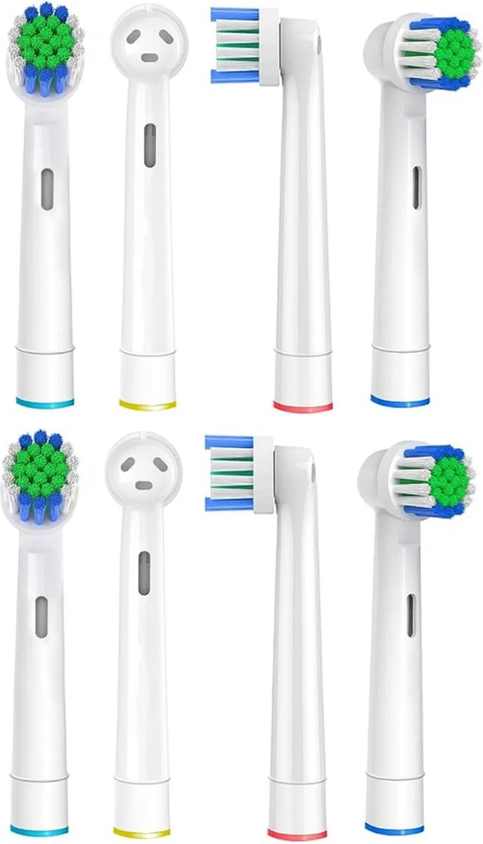 Tandenborstel Vervangende Opzetborstels 8 stuks,Wit Compatibel met vele Braun Oral B electrische tandenborstels.