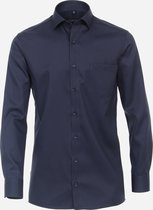 CASA MODA comfort fit overhemd - mouwlengte 72 cm - twill - blauw - Strijkvriendelijk - Boordmaat: 43