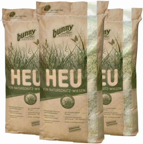 Bunny Nature Natuurweide Hooi - 3 x 600 gr - Voordeelverpakking