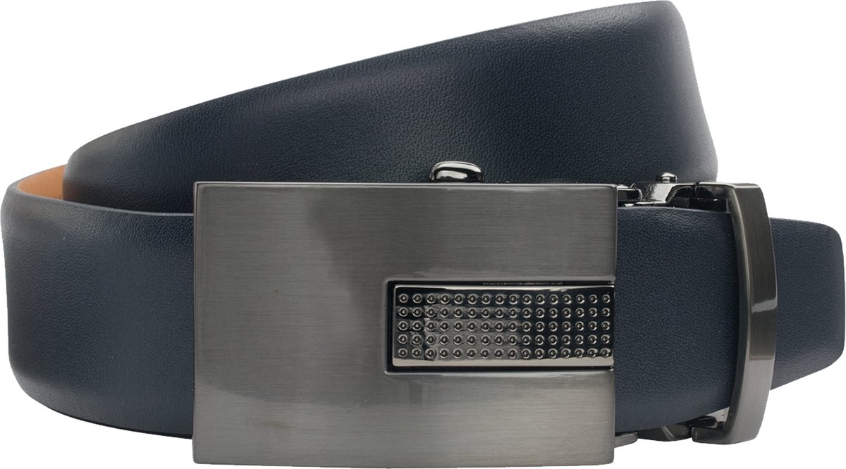 LINDENMANN leren heren riem - marineblauw