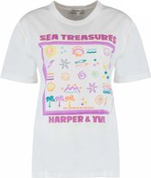 Harper & Yve Seastreasures-ss Tops & T-shirts Dames - Shirt - Ecru - Maat M