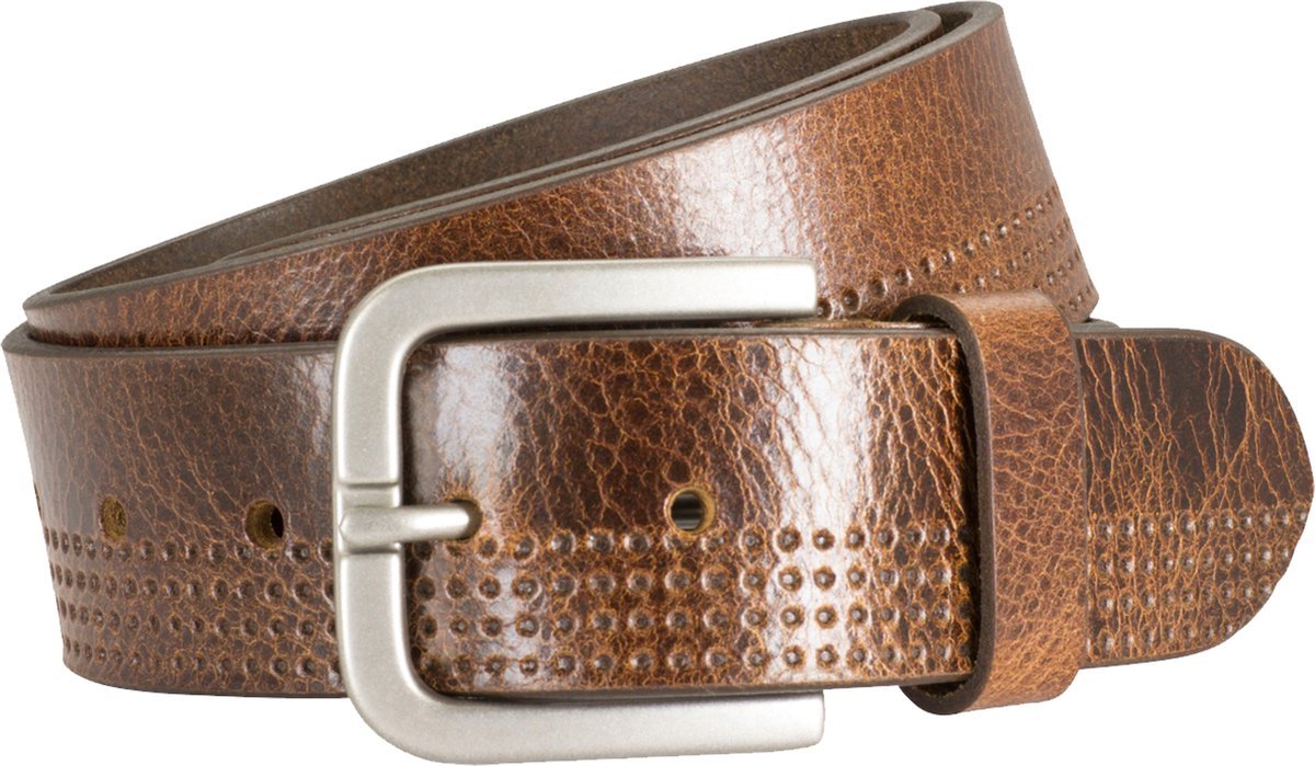 LINDENMANN leren heren riem - bruin