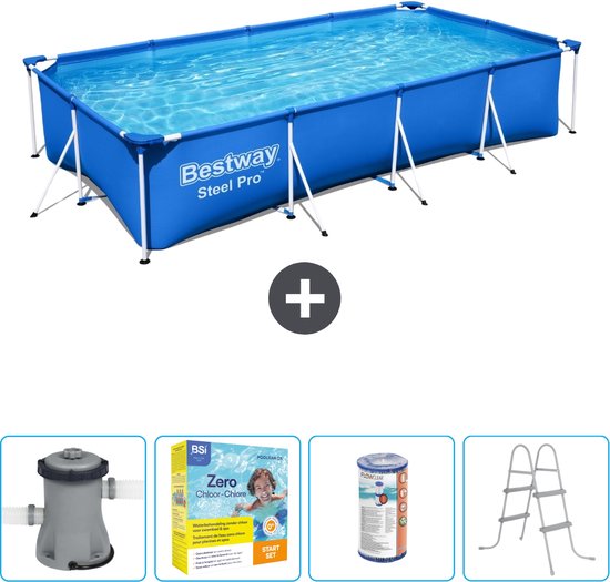 Bestway Rechthoekig Steel Pro Zwembad 400 x 211 x 81 cm Blauw